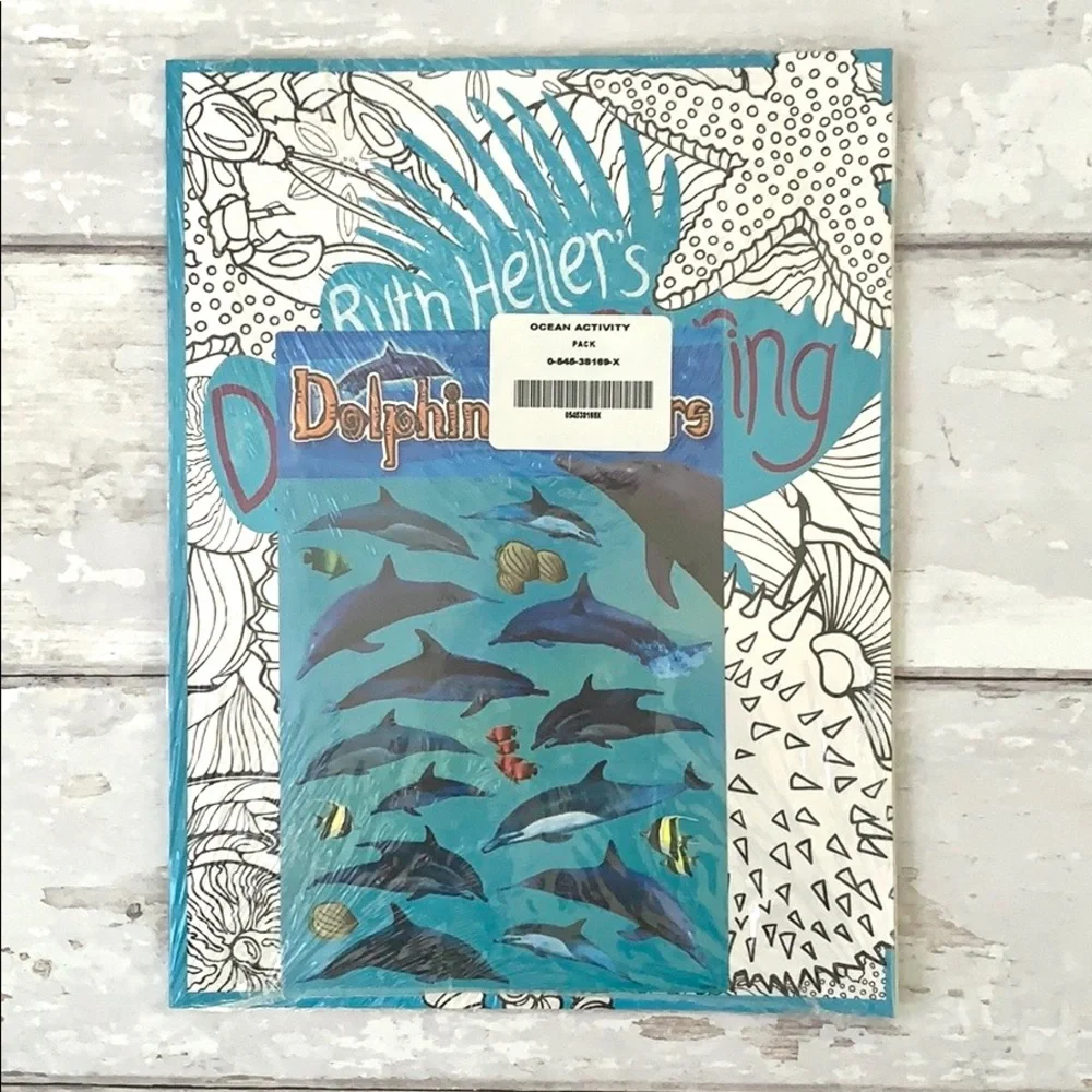 Sealife Ocean Animals Coloring Book & Dolphin Stickers NEW